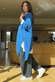 Made in Italy Big Softie Super Slant Knit Top Sapphire /2 